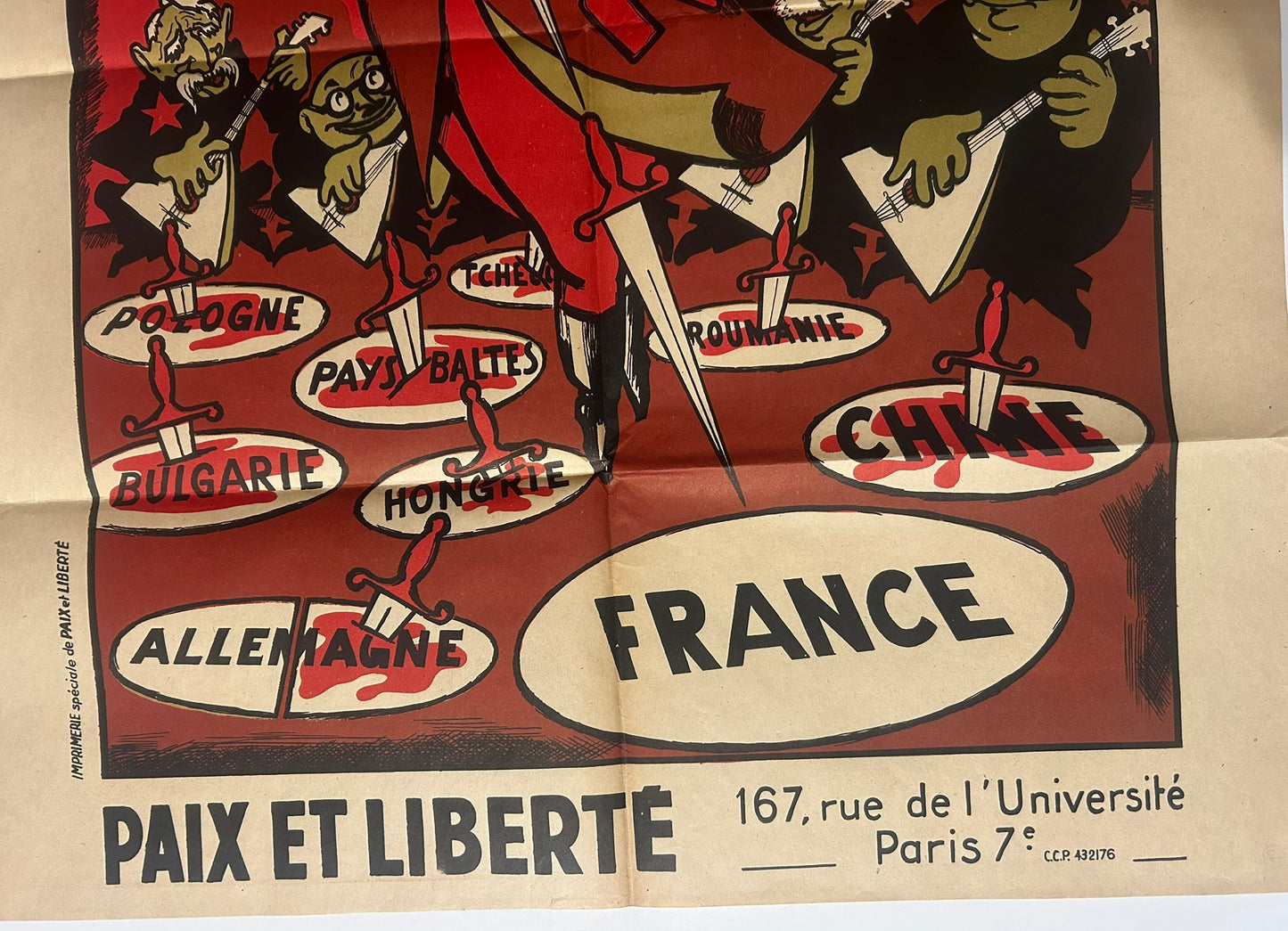 DANSE CAUCASIENNE FRENCH 1950'S ANTI COMMUNIST POSTER