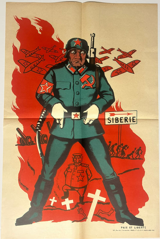 FRENCH POSTER SIBERIE 1950'S ANTI COMMUNIST