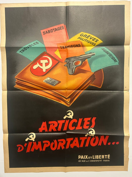FRENCH ANTI SOVIET 1950'S POSTER ARTICLES D'IMPORTATION