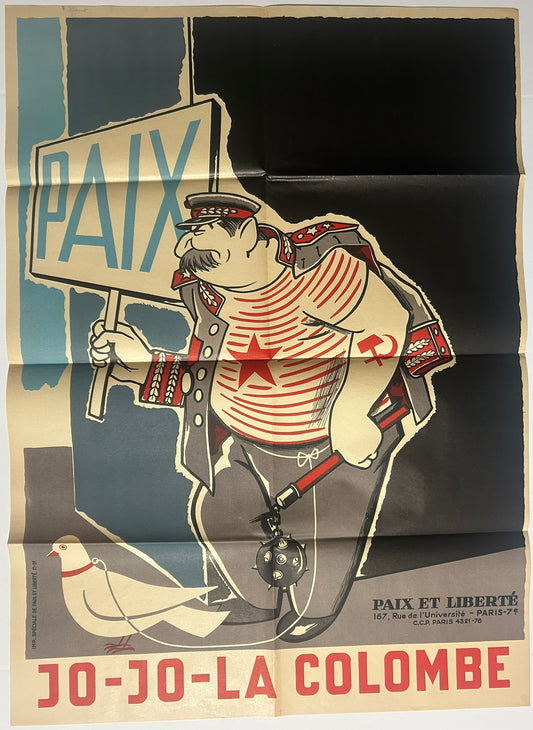 FRENCH ANTI COMMUNIST 1951 POSTER JO JO LA COLOMBE