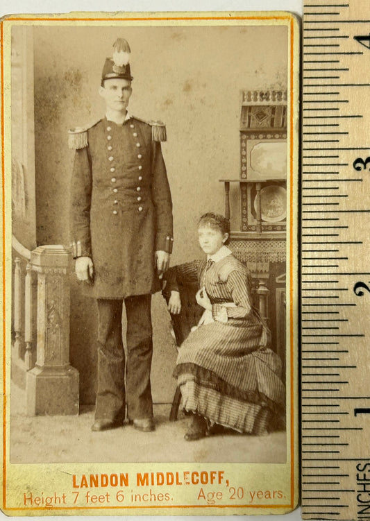 LANDON MIDDLECOFF "KENTUCKY GIANT BOY" 1800'S CDV PHOTOGRAPH