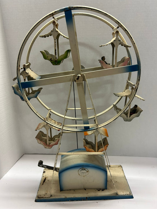 FERRIS WHEEL RACHET ANTIQUE TIN TOY