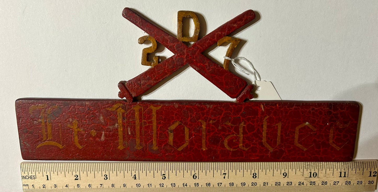 MILITARY CROSSED CANNONS HANDMADE SIGN LT. MORAVEC