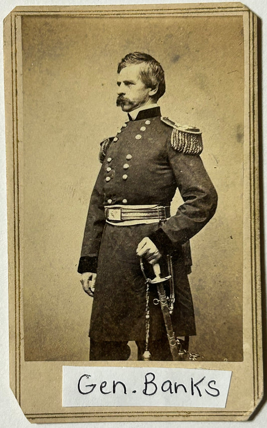 CIVIL WAR GENERAL BANKS IN FULL UNIFORM CDV PHOTO