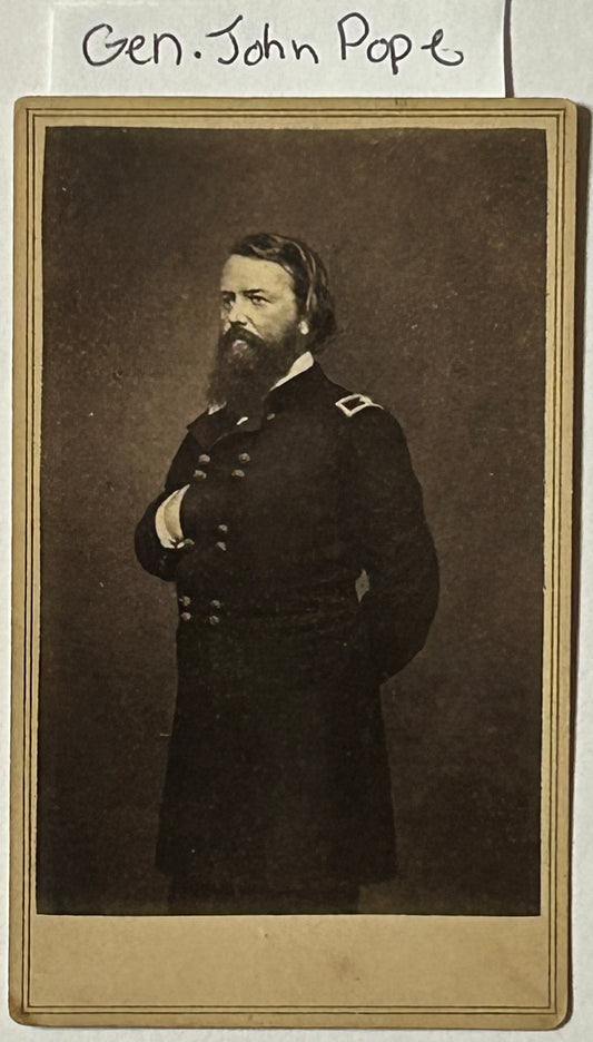 CIVIL WAR BRIGADIER GENERAL JOHN POPE CDV PHOTOGRAPH