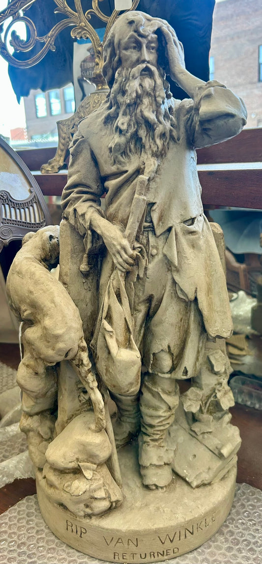 JOHN ROGERS "RIP VAN WINKLE RETURNED" 1871 SCULPTURE