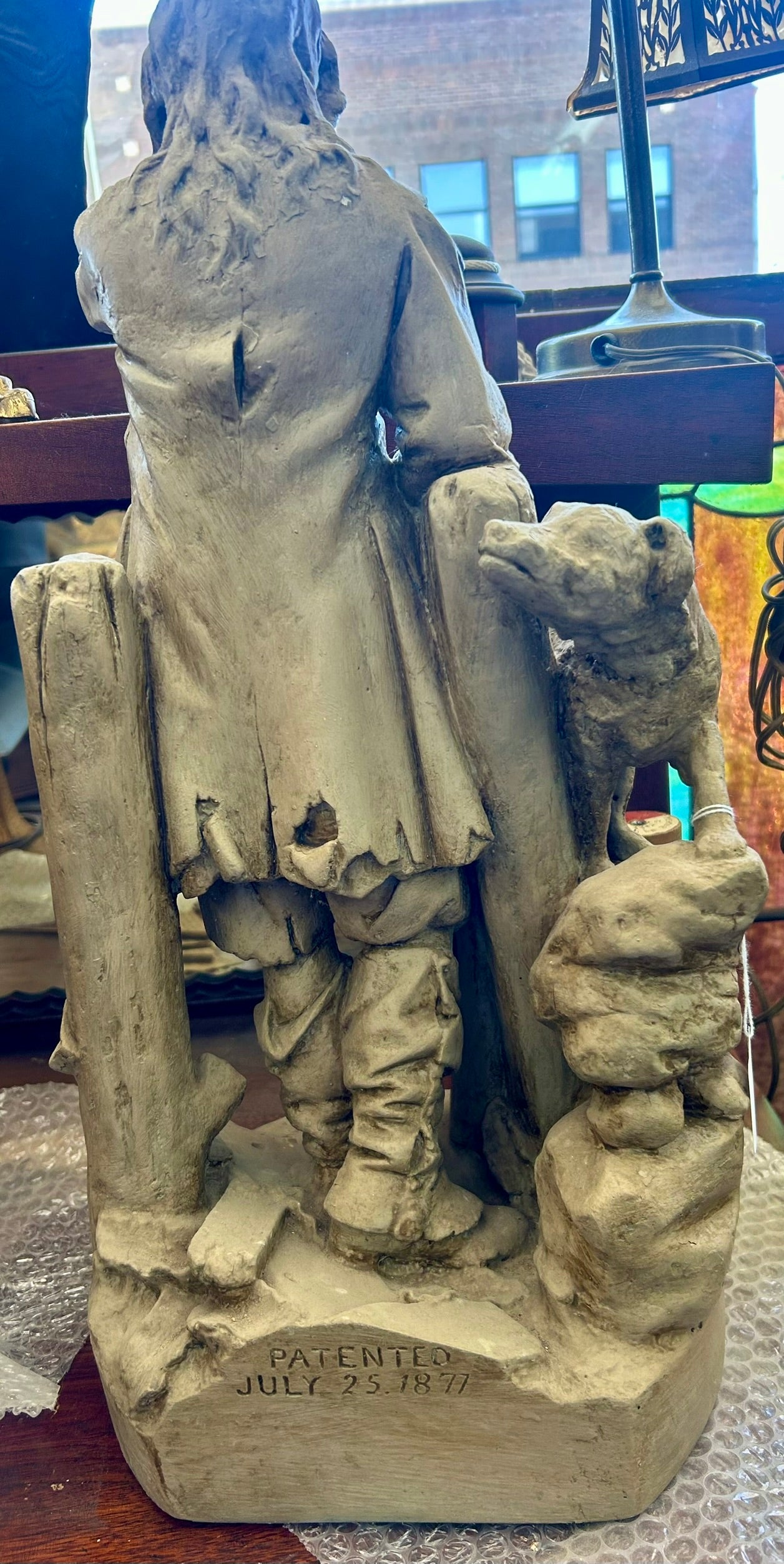 JOHN ROGERS "RIP VAN WINKLE RETURNED" 1871 SCULPTURE