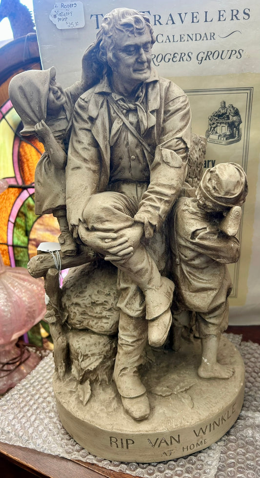 JOHN ROGERS STATUE "RIP  VAN WINKLE AT HOME" 1871
