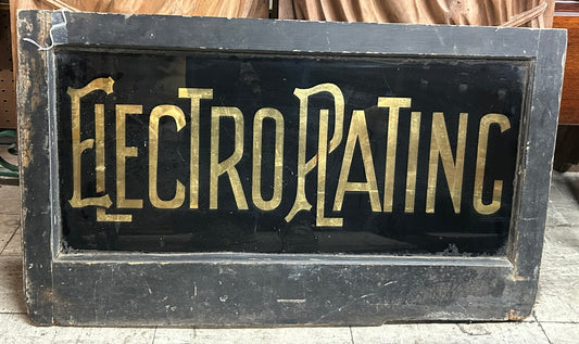 ELECTRO PLATING GILT REVERSE ON GLASS SIGN