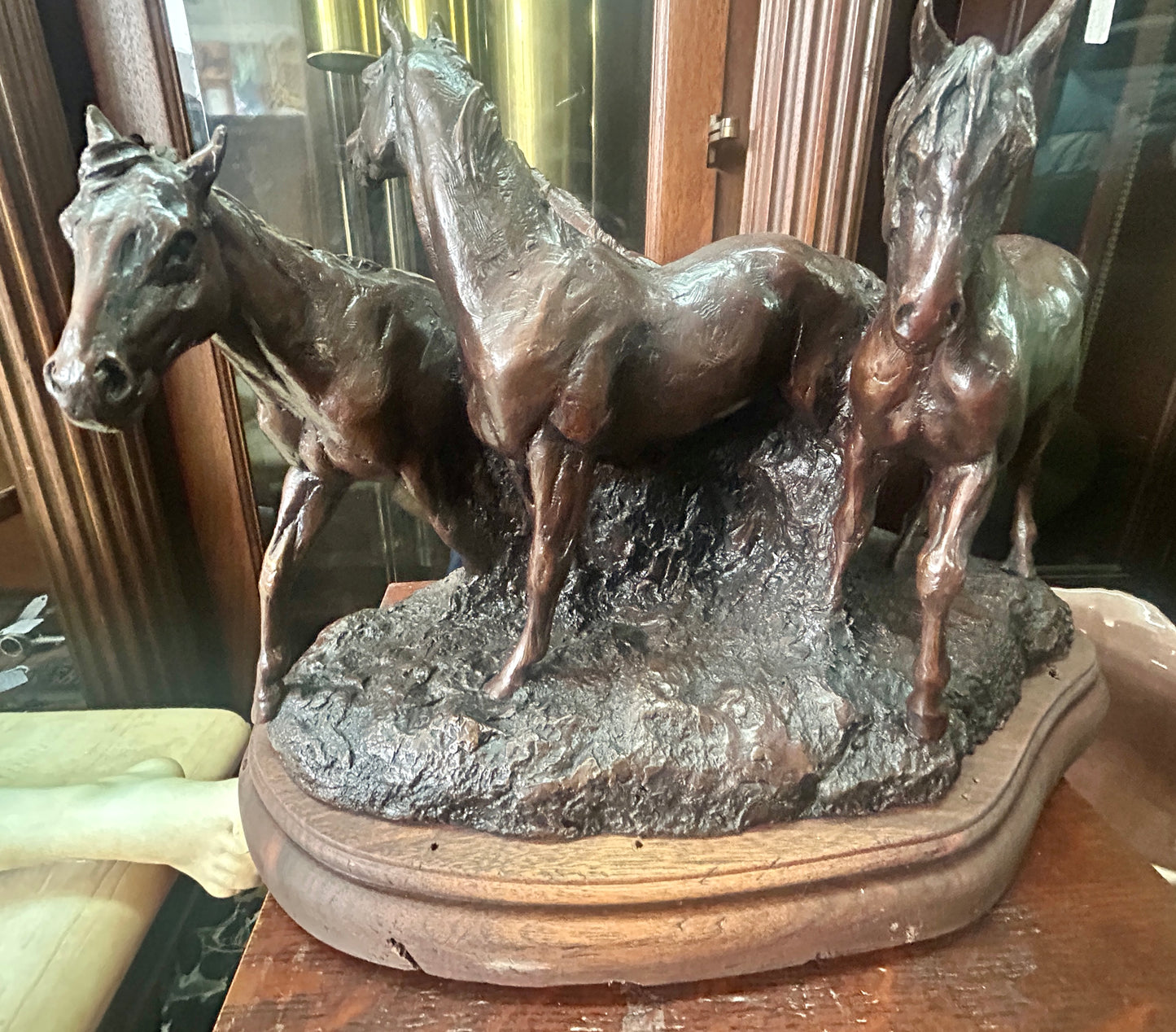 ARIZONA ARTIST CYNTHIA RIGDEN BRONZE HORSES SCULPTURE