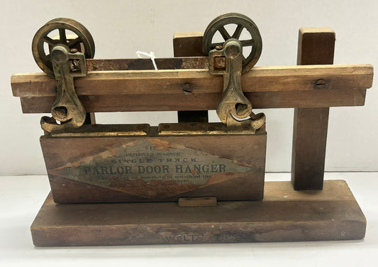 SALESMAN SAMPLE WARNER ANTIQUE BARN DOOR PULLEY