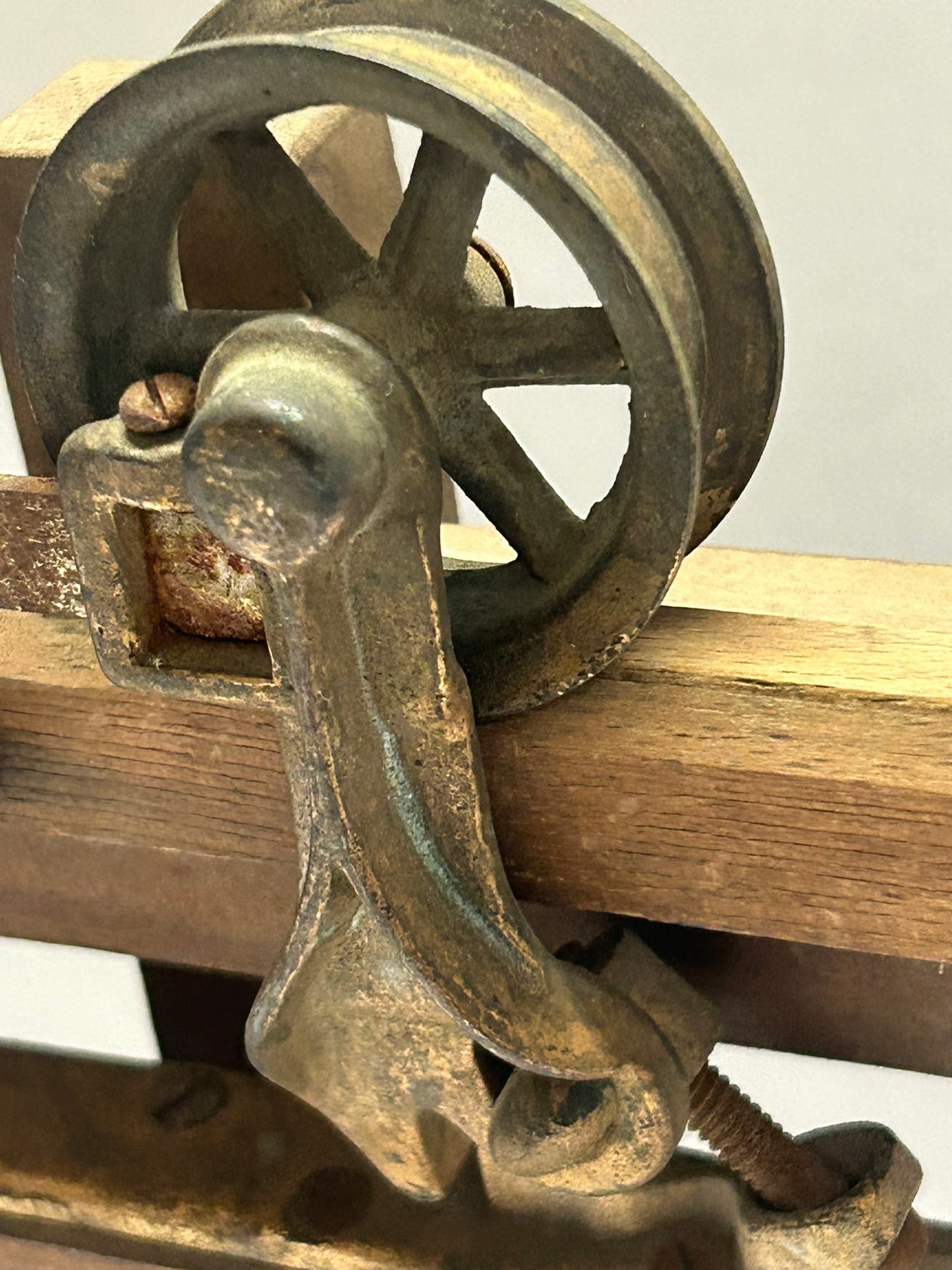 SALESMAN SAMPLE WARNER ANTIQUE BARN DOOR PULLEY
