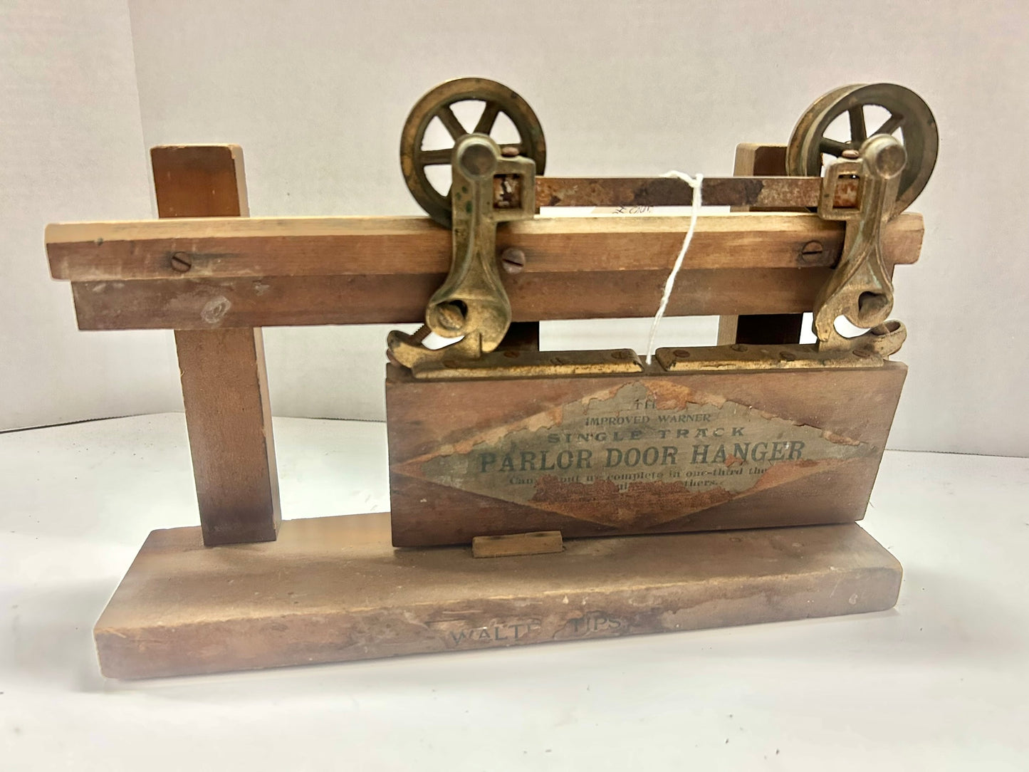 SALESMAN SAMPLE WARNER ANTIQUE BARN DOOR PULLEY