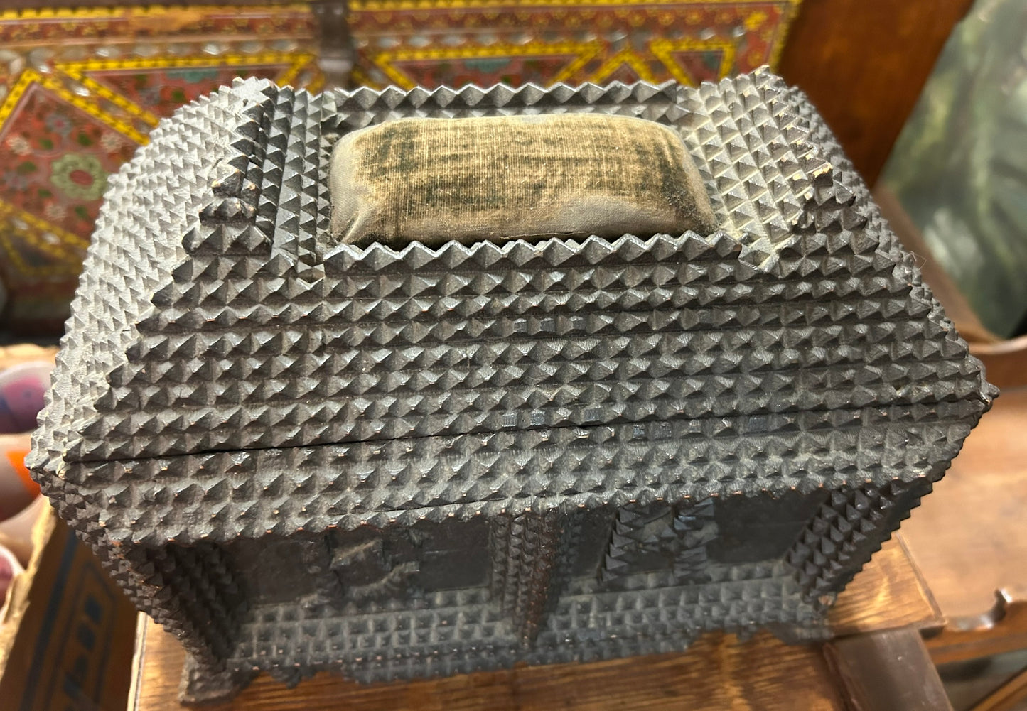TRAMP ART BOX WITH INITIALS