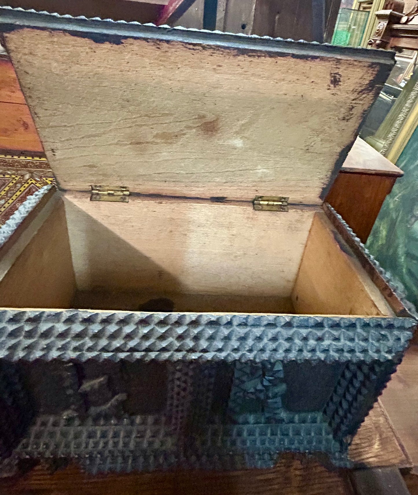 TRAMP ART BOX WITH INITIALS
