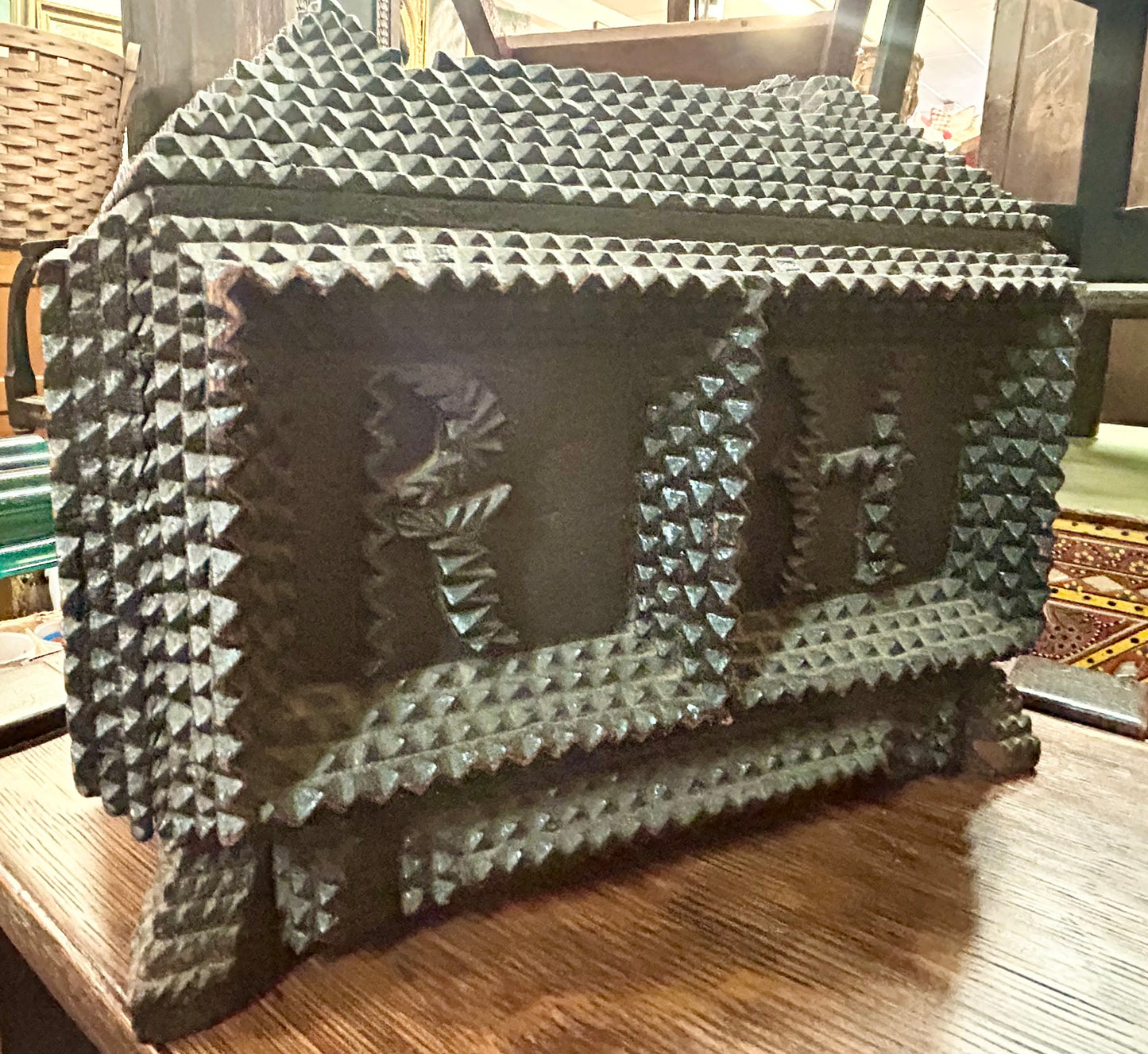 TRAMP ART BOX WITH INITIALS