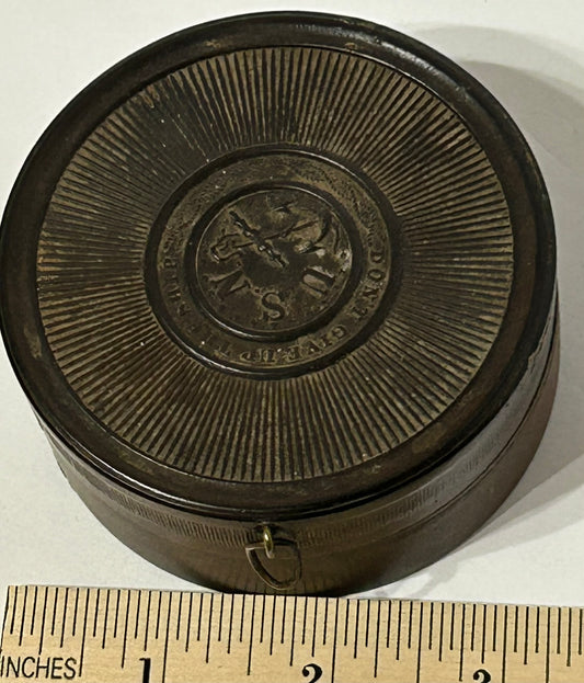 CIVIL WAR U.S. NAVY COMBO GUTTA PERCHA SOAP BOX & SHAVING KIT