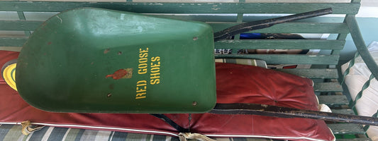 RED GOOSE SHOES ANTIQUE ADVERTISING CHILD'S WHEELBARROW