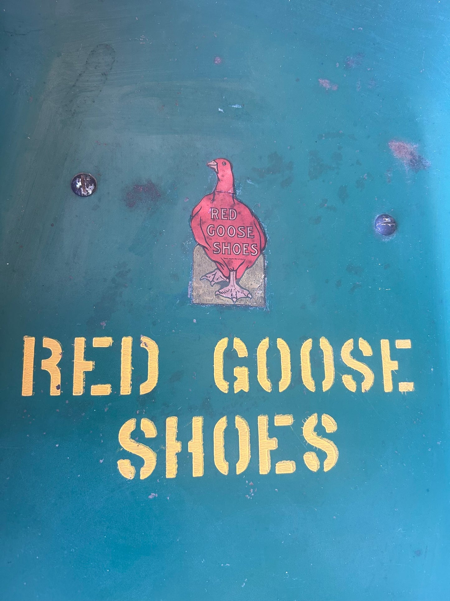 RED GOOSE SHOES ANTIQUE ADVERTISING CHILD'S WHEELBARROW