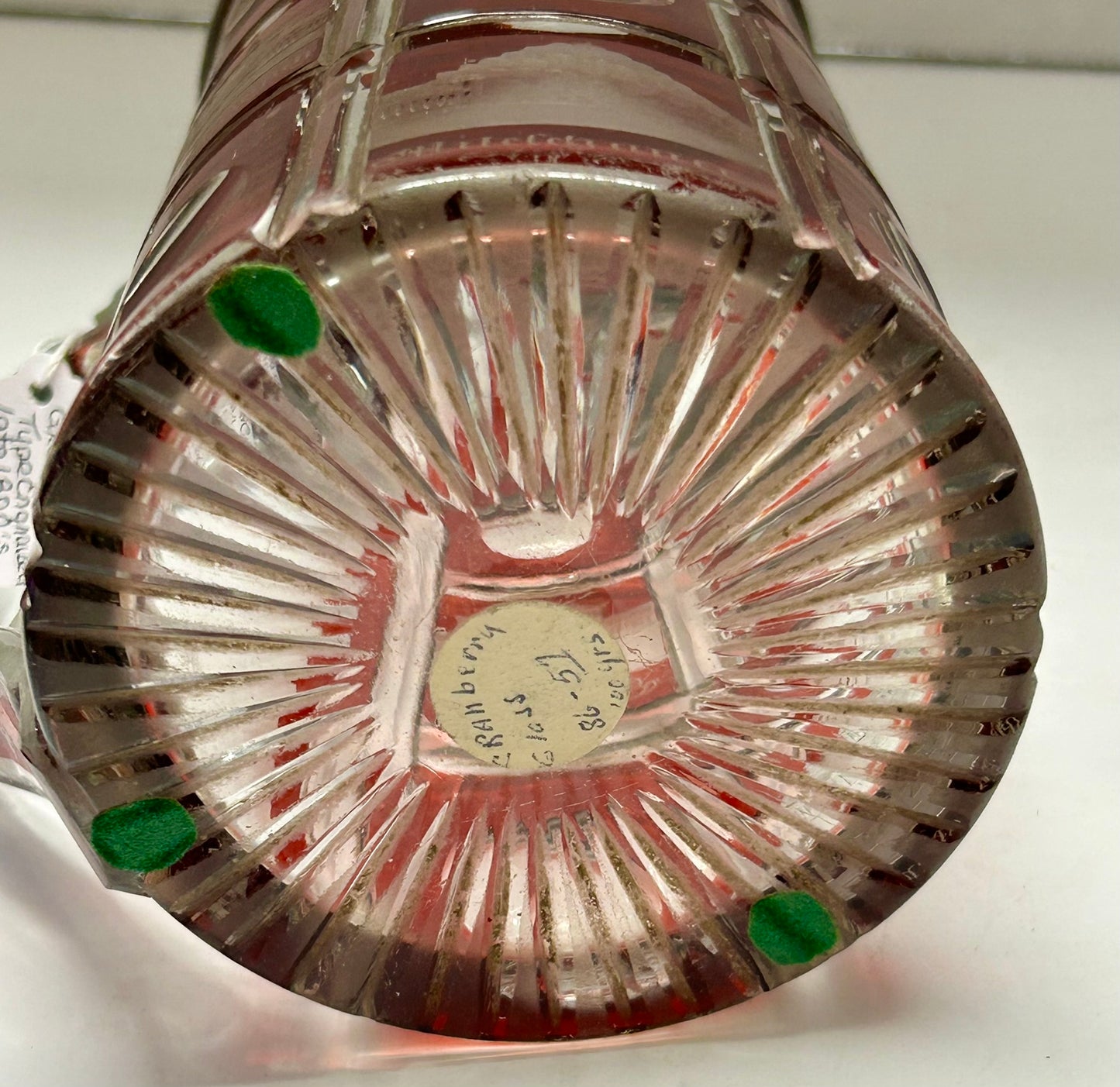 STEIN GRAND TOUR TYPE RED CUT TO CLEAR GLASS LATE 1800'S