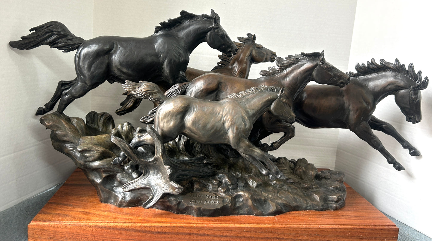 TERRY MURPHY, MONTANA BRONZE ARTIST "SHEEP CREEK WILD BUNCH"