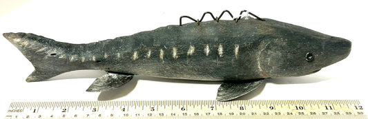 ICE FISHING WOOD DECOY BY P. H. CHRISTIANSON