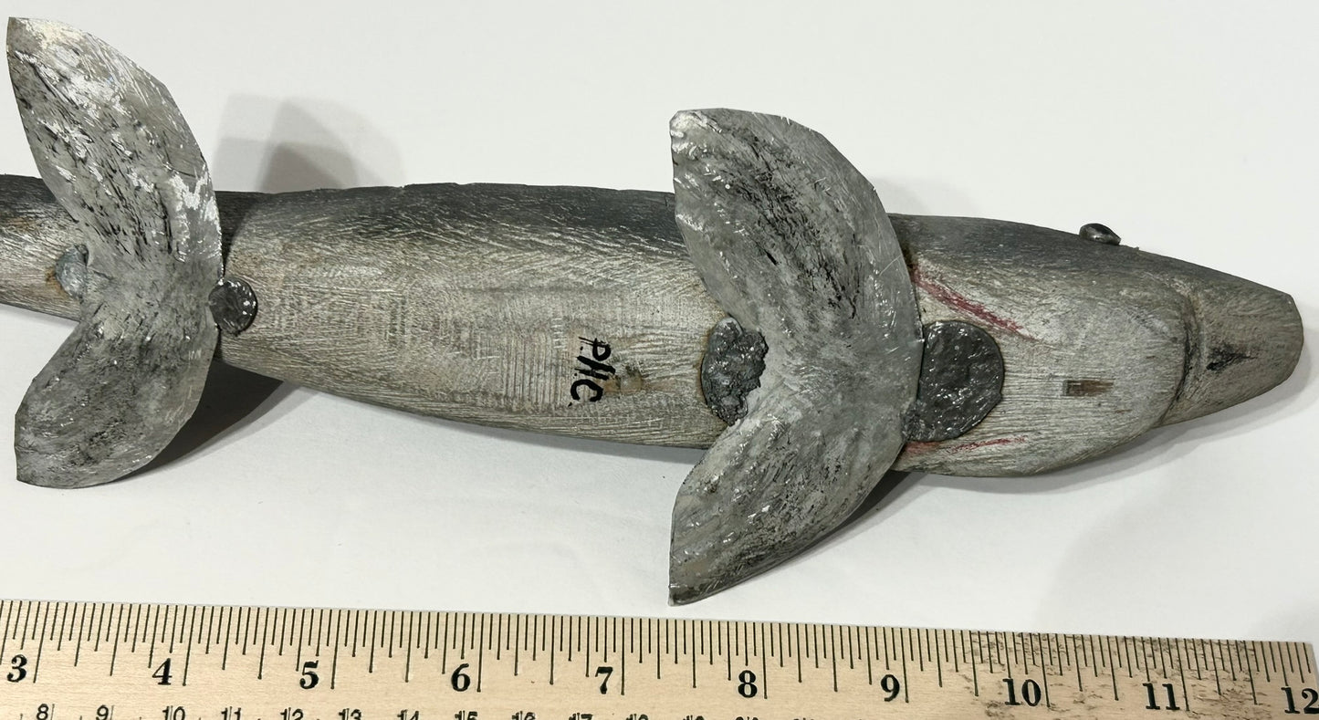 ICE FISHING WOOD DECOY BY P. H. CHRISTIANSON