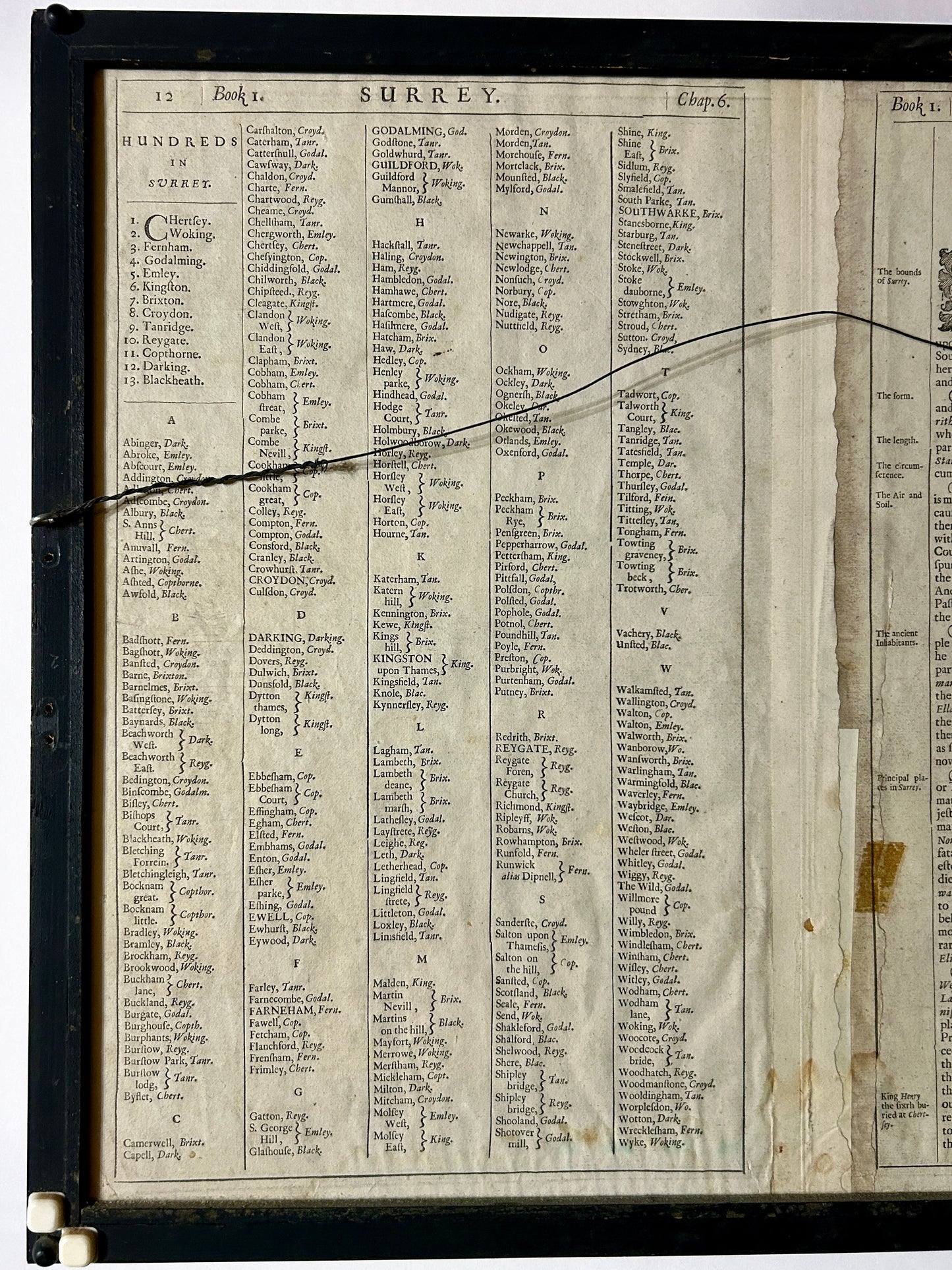 SURREY DESCRIBED 1610 MAP BY JOHN SPEED WITH DOUBLE SIDES