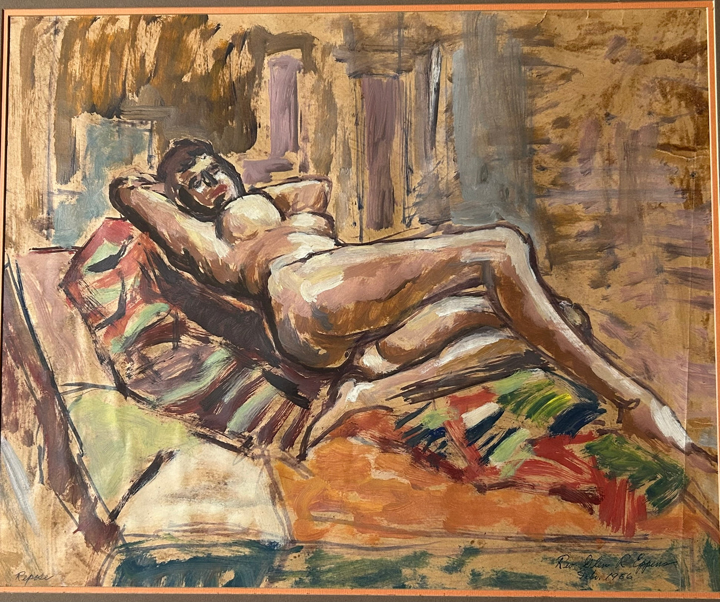 REV. GLEN R. EPPENS NEBRASKA ARTIST PAINTING OF NUDE WOMAN