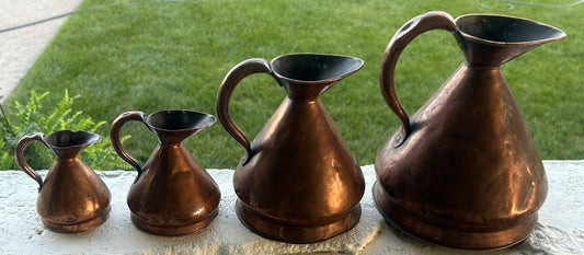 ANTIQUE LATE 1800'S COPPER MEASURES GROUP OF FOUR