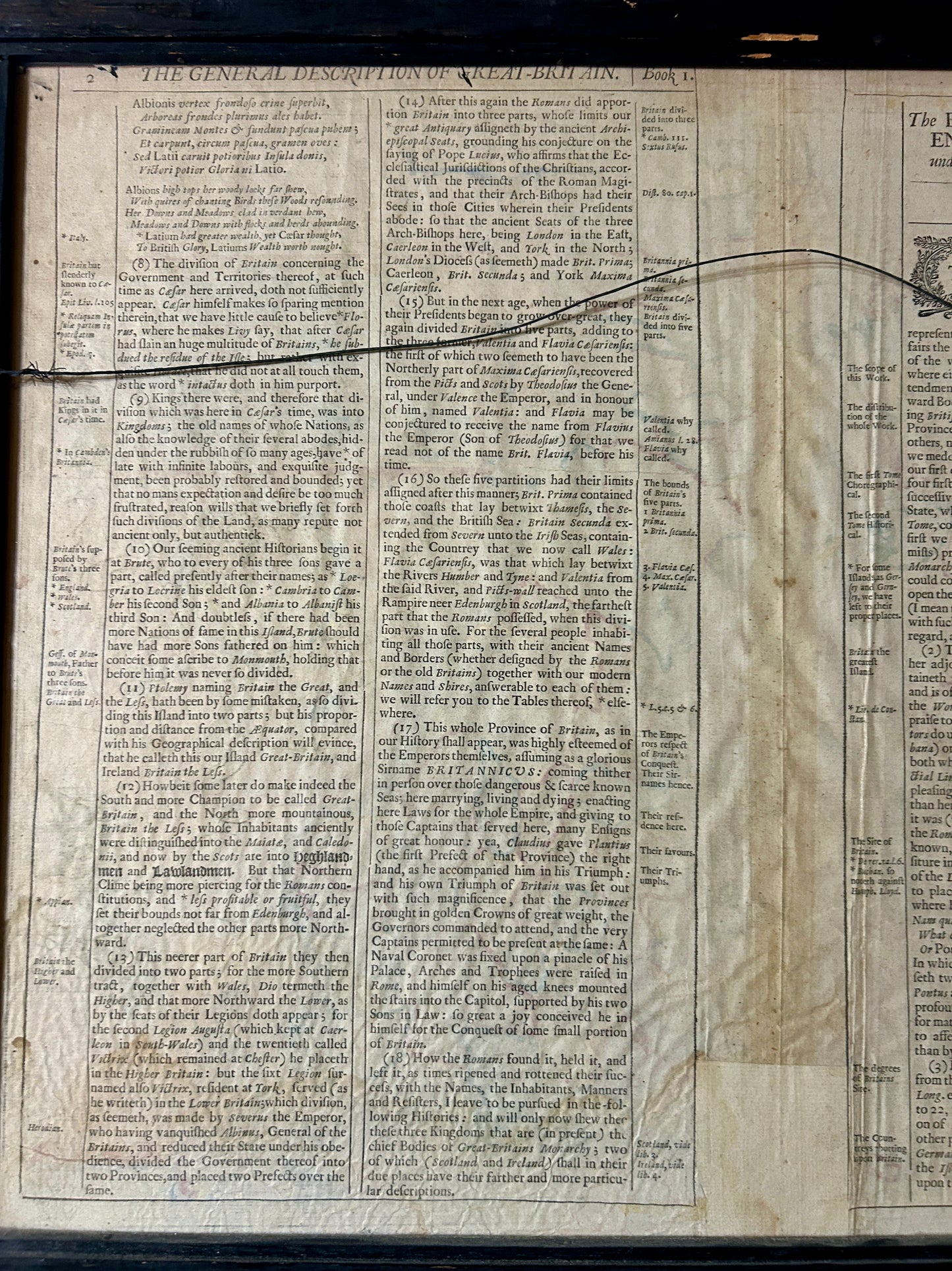MAP OF THE KINGDON OF GREAT BRITIAN & IRELAND BY I. SPEEDE, DOUBLE SIDED 1600'S