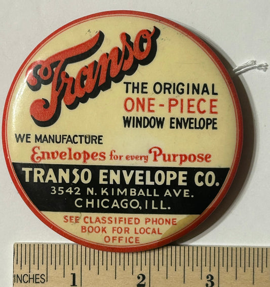 TRANSO ENVELOPE CO. CHICAGO ADVERTISING LARGE MIRROR