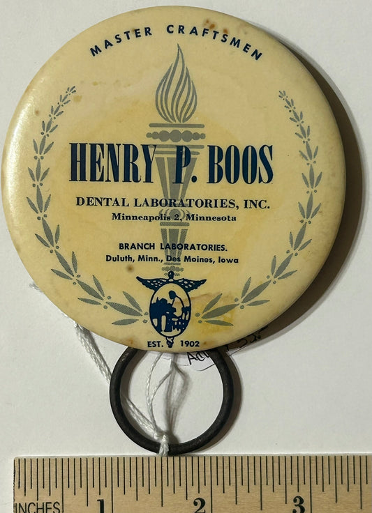 HENRY P. BOOS DENTAL LABORATORIES LARGE ADVERTISING MIRROR