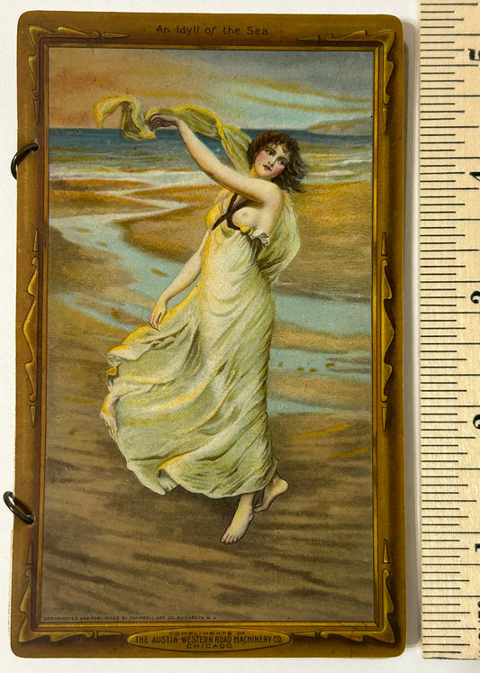 AUSTIN ROAD MACHINERY ADVERTISING 1915 BOOKLET WITH PRETTY GIRL CELLULOID COVER