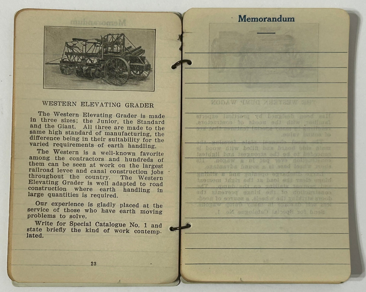 AUSTIN ROAD MACHINERY ADVERTISING 1915 BOOKLET WITH PRETTY GIRL CELLULOID COVER