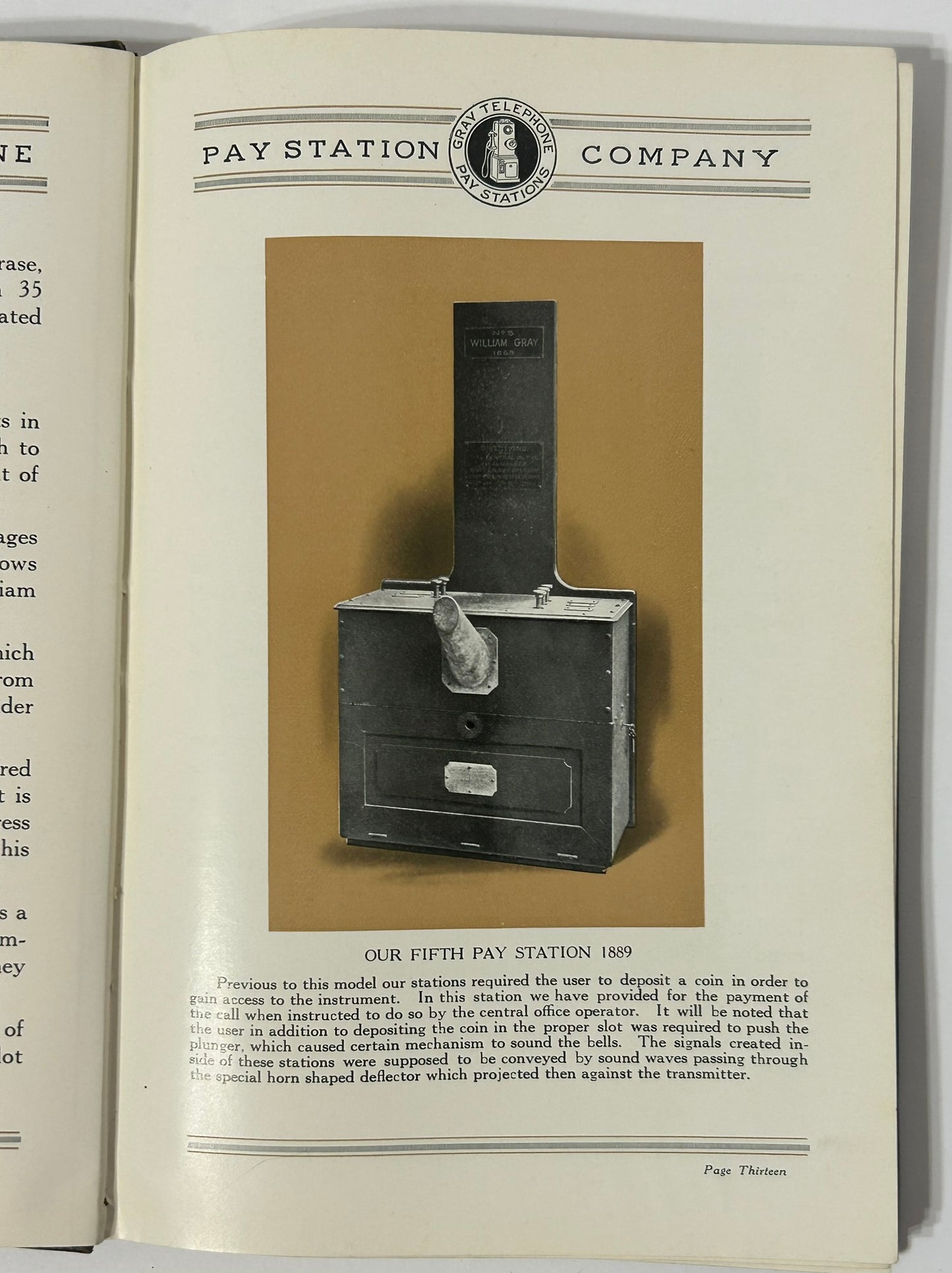 GREY TELEPHONE PAY STATIONS 1925 CATALOG