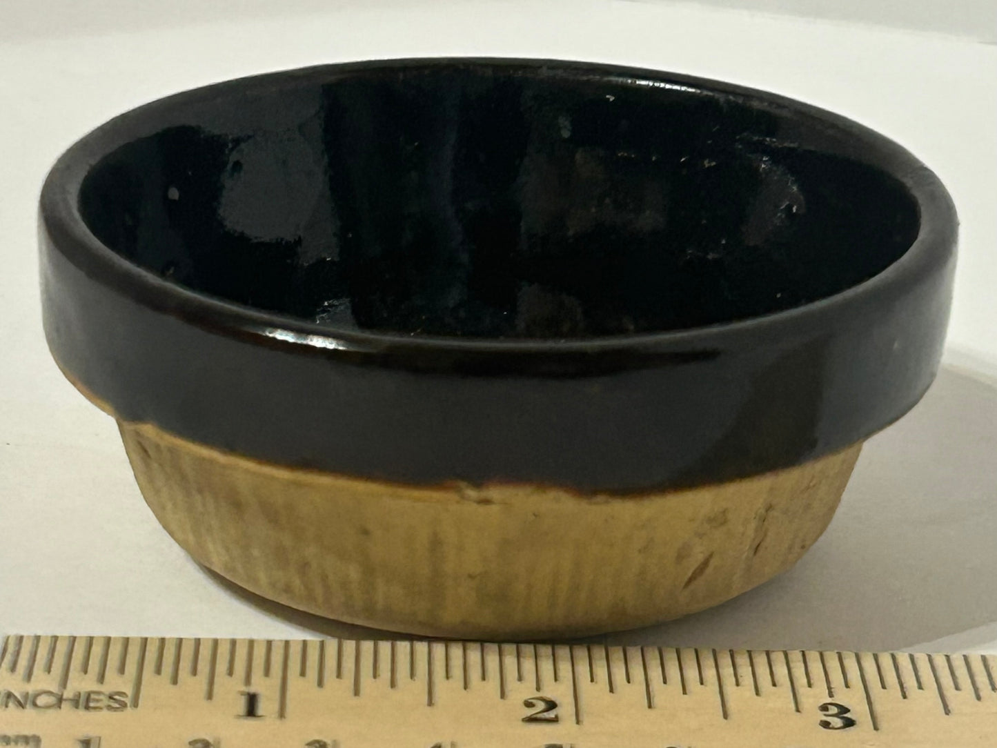 ROSEVILLE OHIO COMPANY SHORT LIVED PURE FLINT PROGRESSIVE POTTERY SAMPLE MINI ADVERTISING BOWL