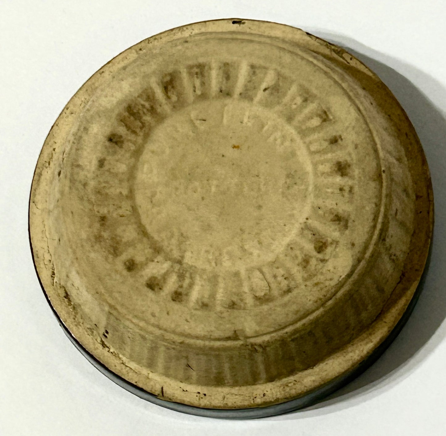 ROSEVILLE OHIO COMPANY SHORT LIVED PURE FLINT PROGRESSIVE POTTERY SAMPLE MINI ADVERTISING BOWL