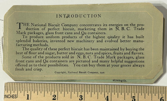 NATIONAL BISCUIT COMPANY BOOKLET OF PRODUCTS