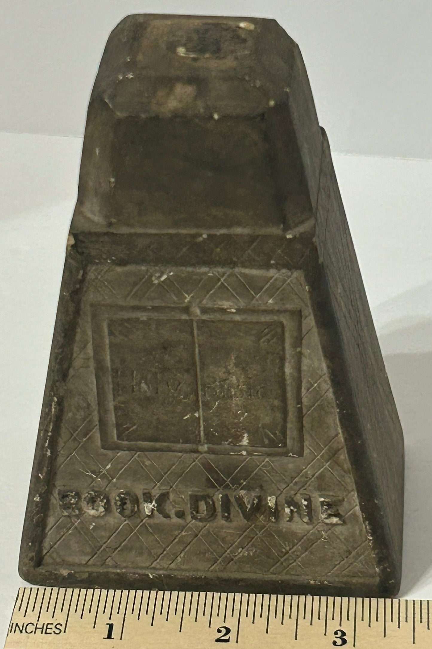 ANTIQUE STONE CARVING OF "FAITH, HOPE. & CHARITY"