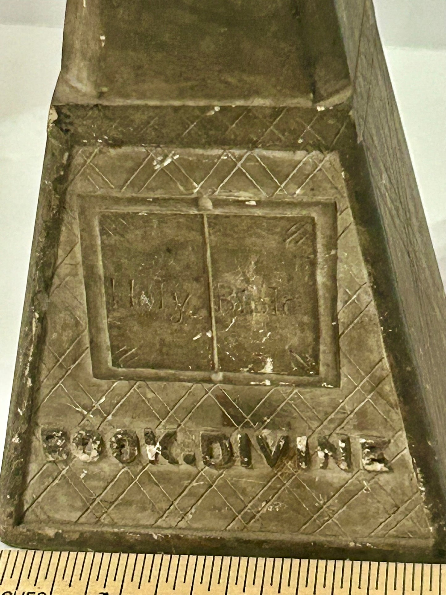 ANTIQUE STONE CARVING OF "FAITH, HOPE. & CHARITY"