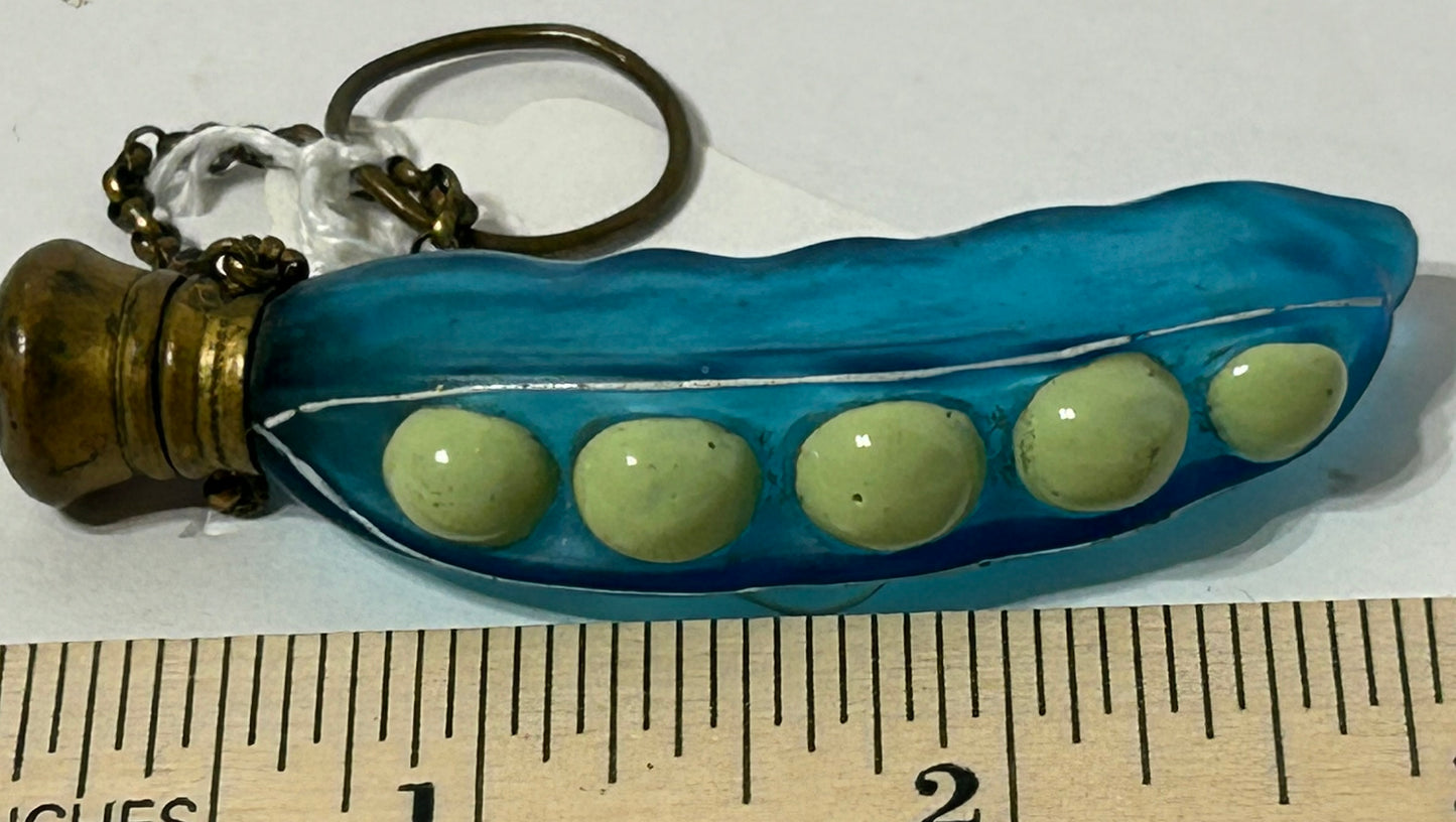 FIGURAL ANTIQUE GLASS PERFUME SHAPED LIKE PEAS IN POD
