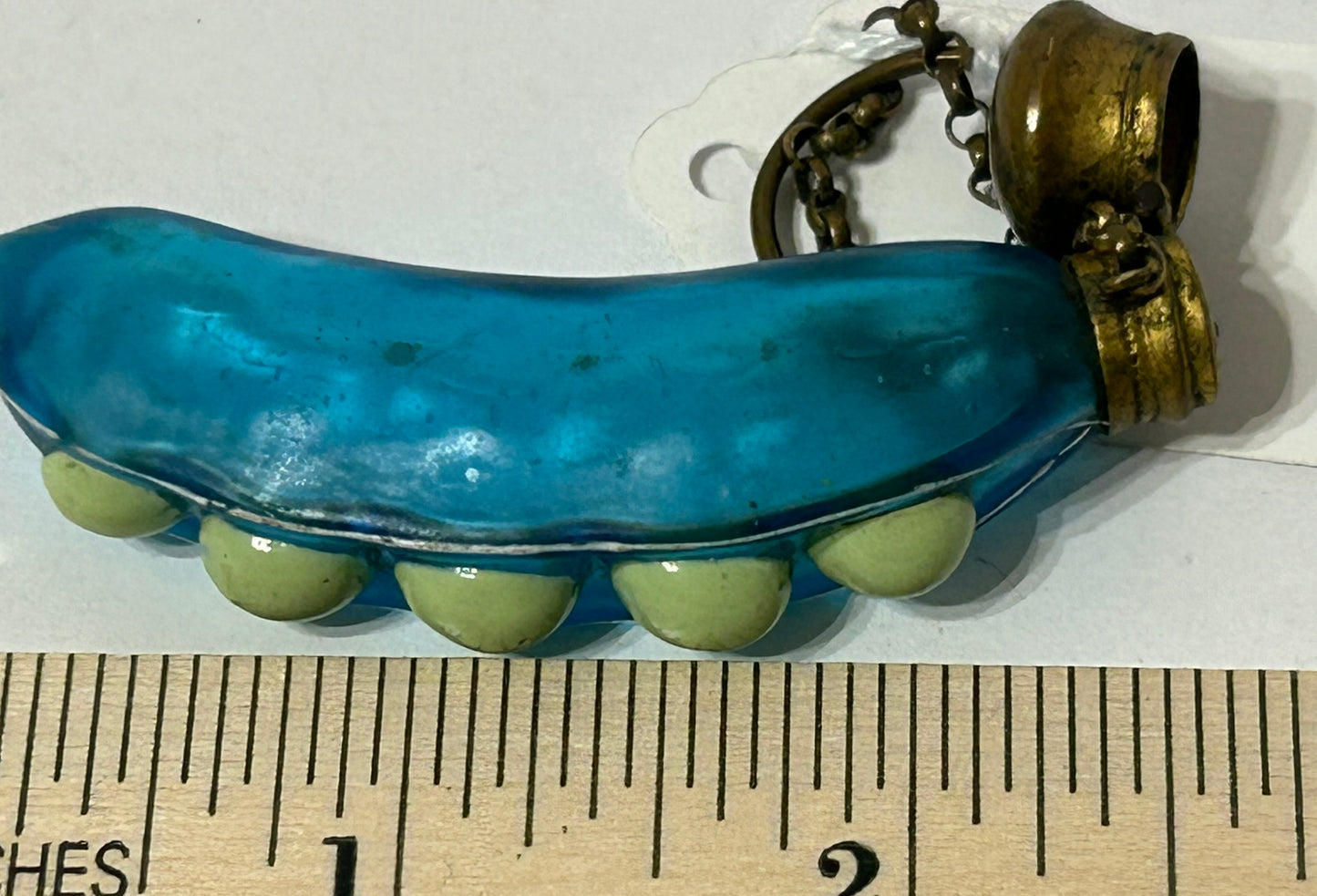 FIGURAL ANTIQUE GLASS PERFUME SHAPED LIKE PEAS IN POD