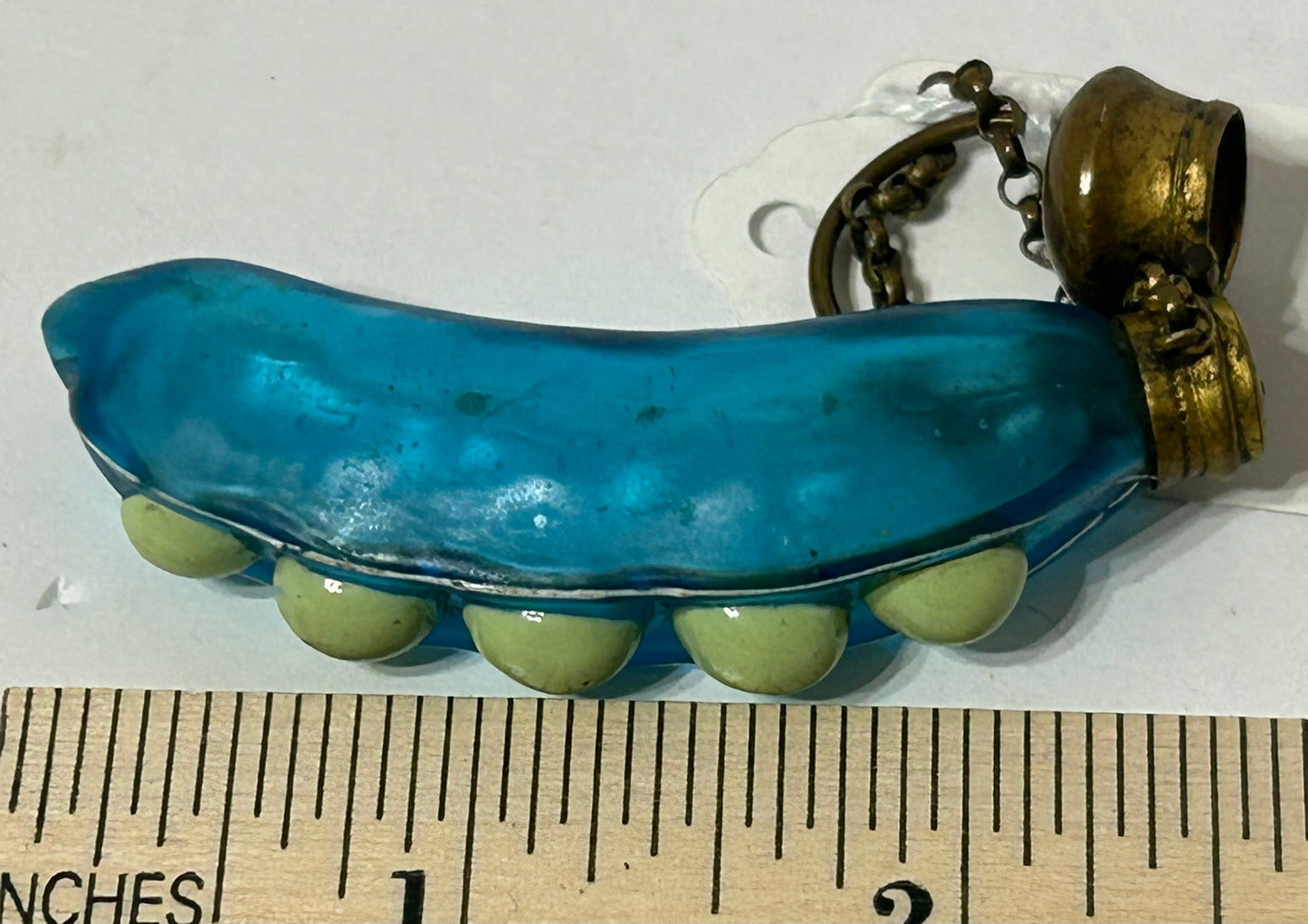 FIGURAL ANTIQUE GLASS PERFUME SHAPED LIKE PEAS IN POD