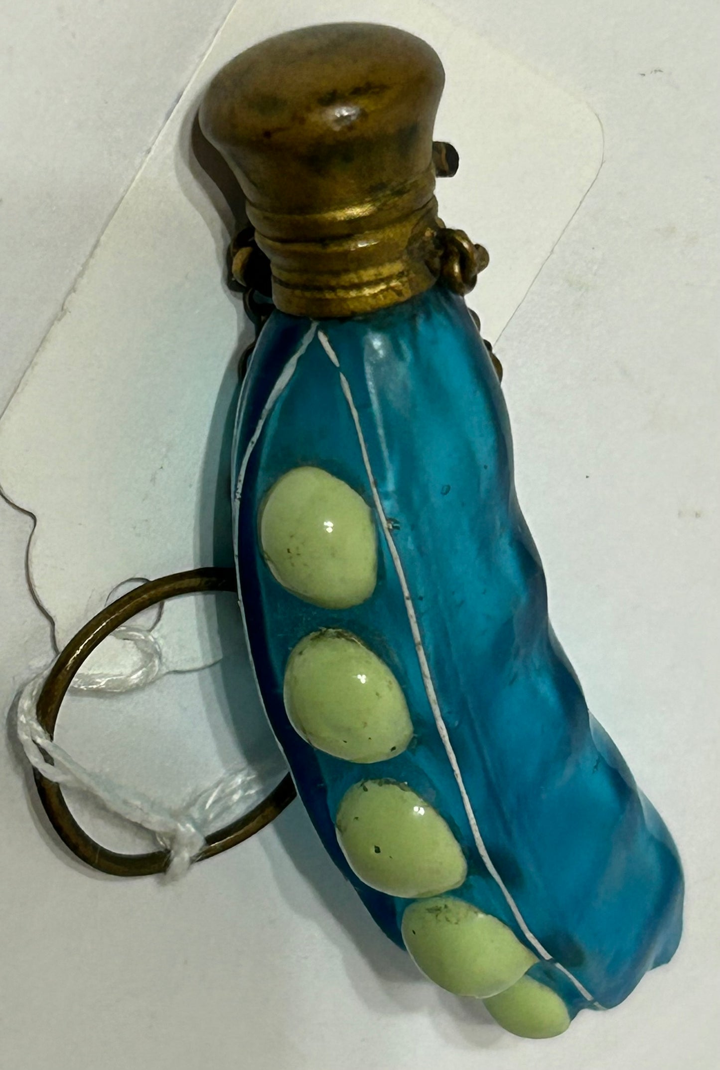 FIGURAL ANTIQUE GLASS PERFUME SHAPED LIKE PEAS IN POD