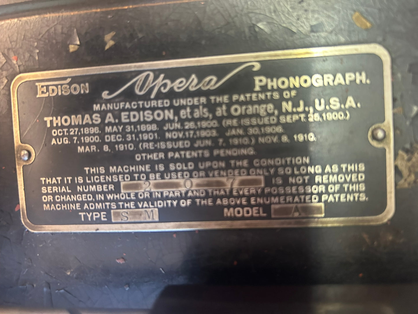 EDISON OPERA PHONOGRAPH - CALL FOR PRICE IF INTERESTED