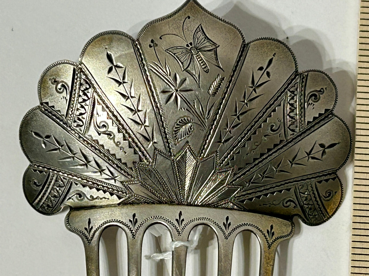 STERLING SILVER ANTIQUE HAIR COMB