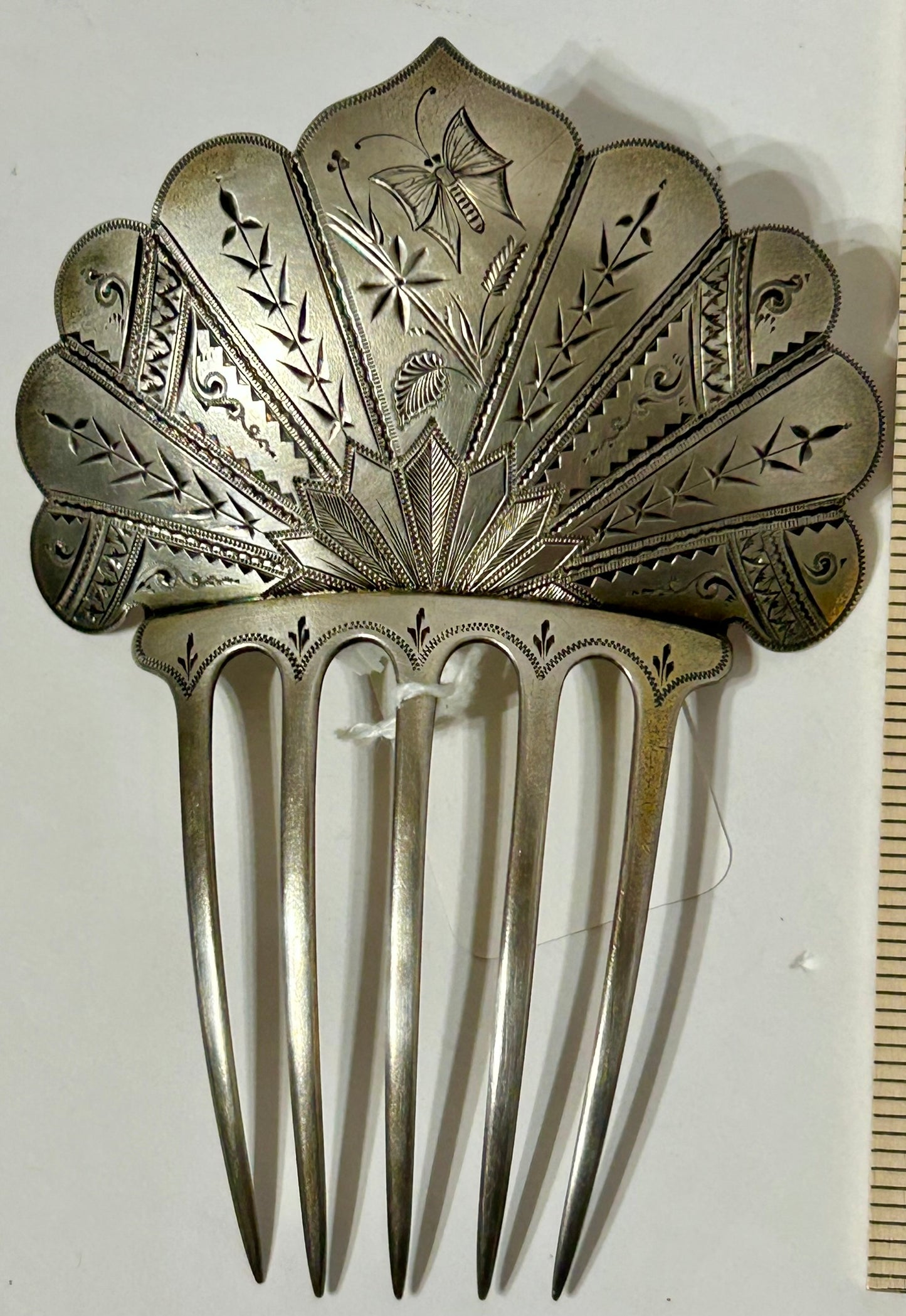 STERLING SILVER ANTIQUE HAIR COMB