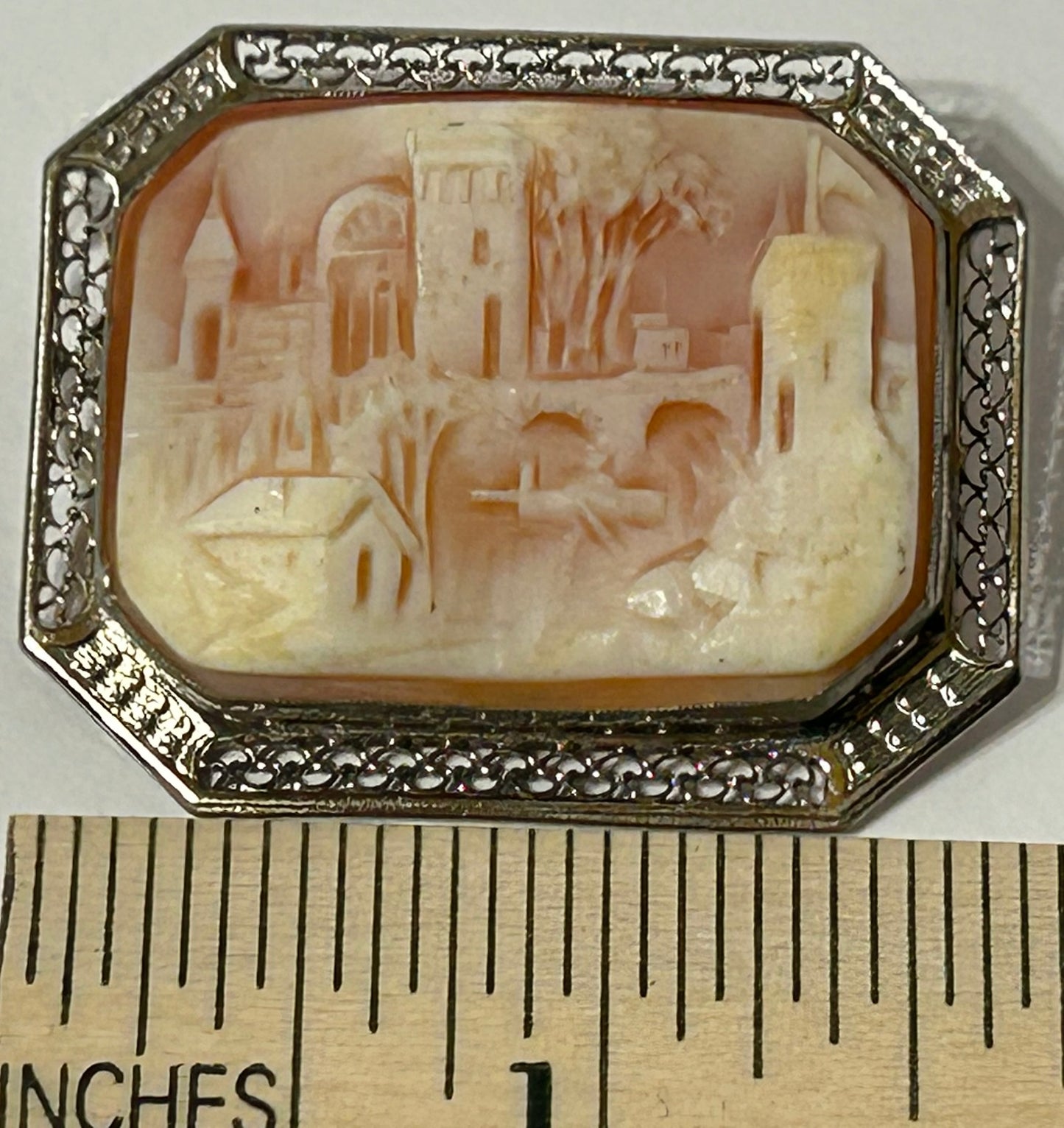 ANTIQUE CAMEO WITH LANDSCAPE