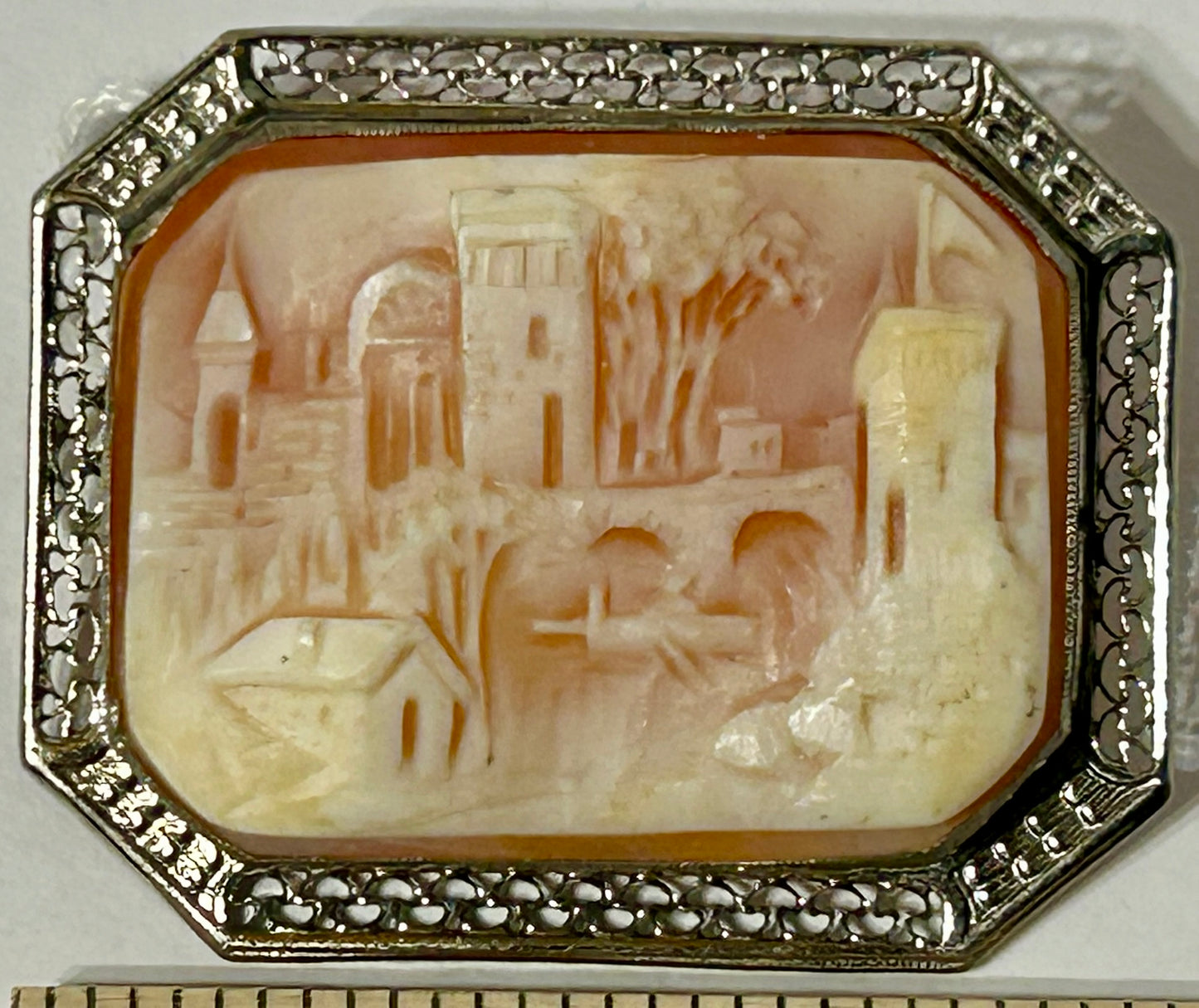 ANTIQUE CAMEO WITH LANDSCAPE